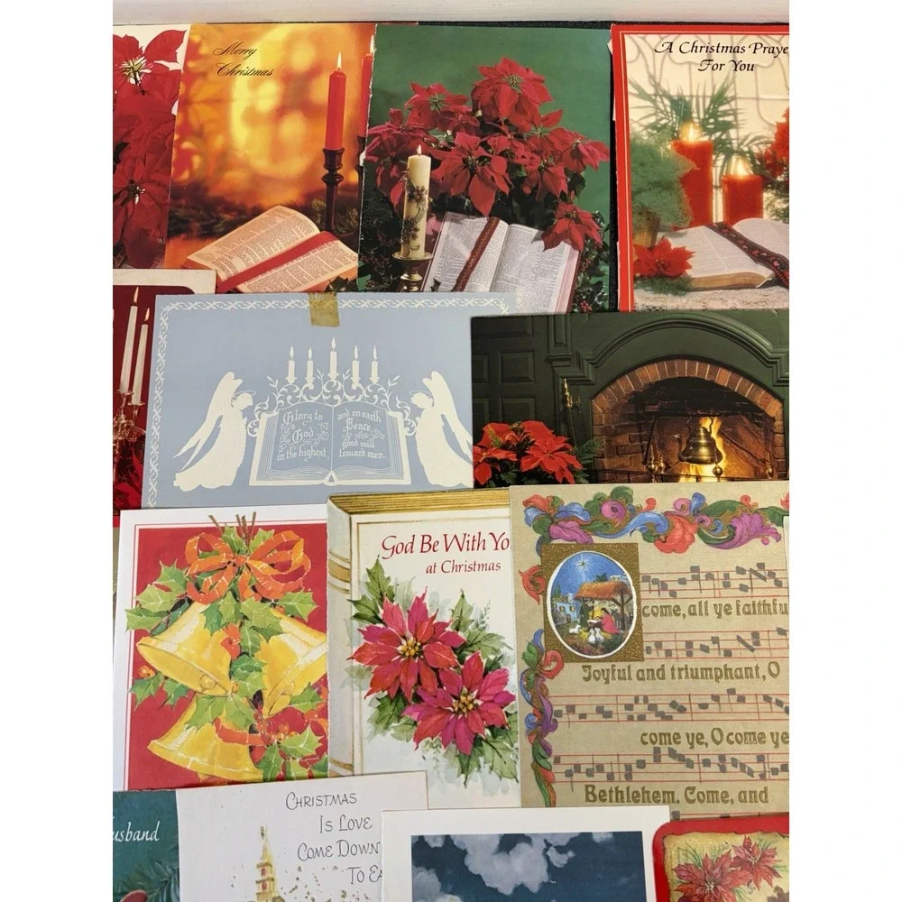 Vintage Christmas Cards Fronts ONLY Traditional Scrapbooking Decoupage Lot 50+